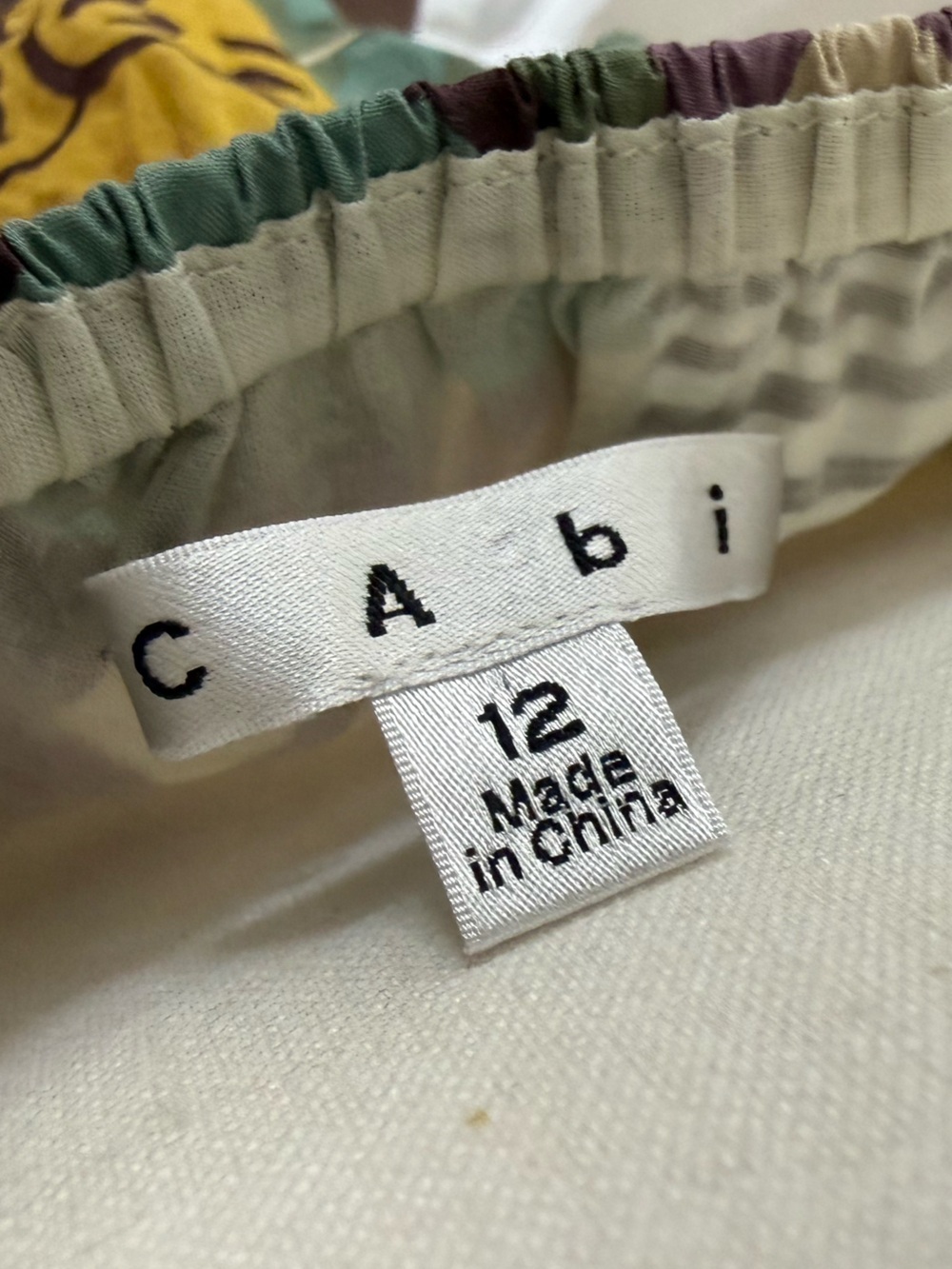 Vintage CAbi Multicolor Patchwork Sundress with Mustard Purple Teal Beading - Picture 8 of 9